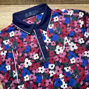 Extracurricular Golf Polo Shirt 4Aces Golf Club Mens Small All Over Floral Print
